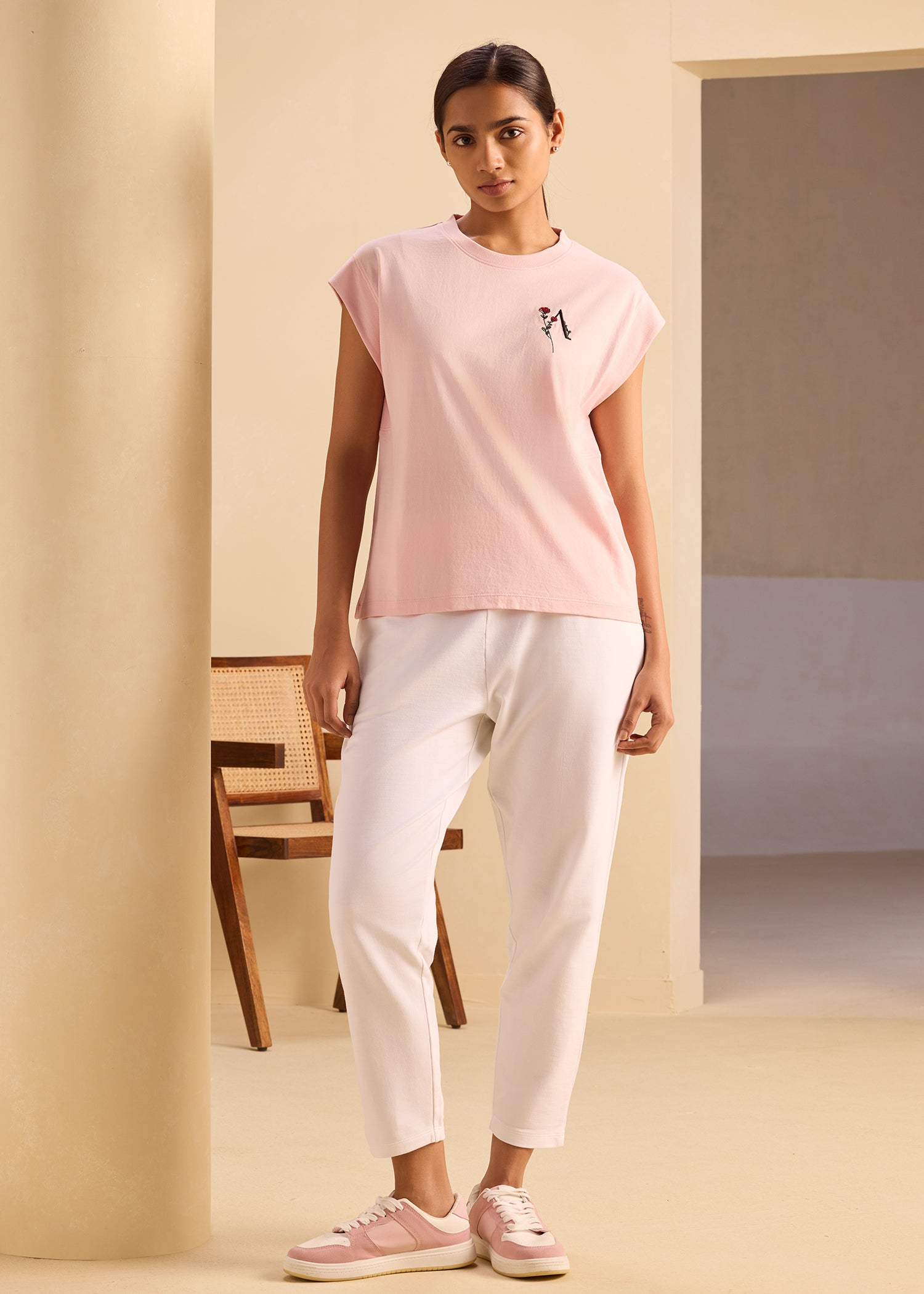 Embroidered Boxy Muscle Tee