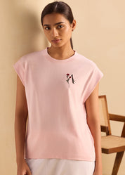 Embroidered Boxy Muscle Tee
