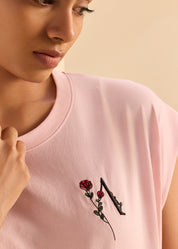 Embroidered Boxy Muscle Tee