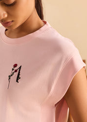 Embroidered Boxy Muscle Tee