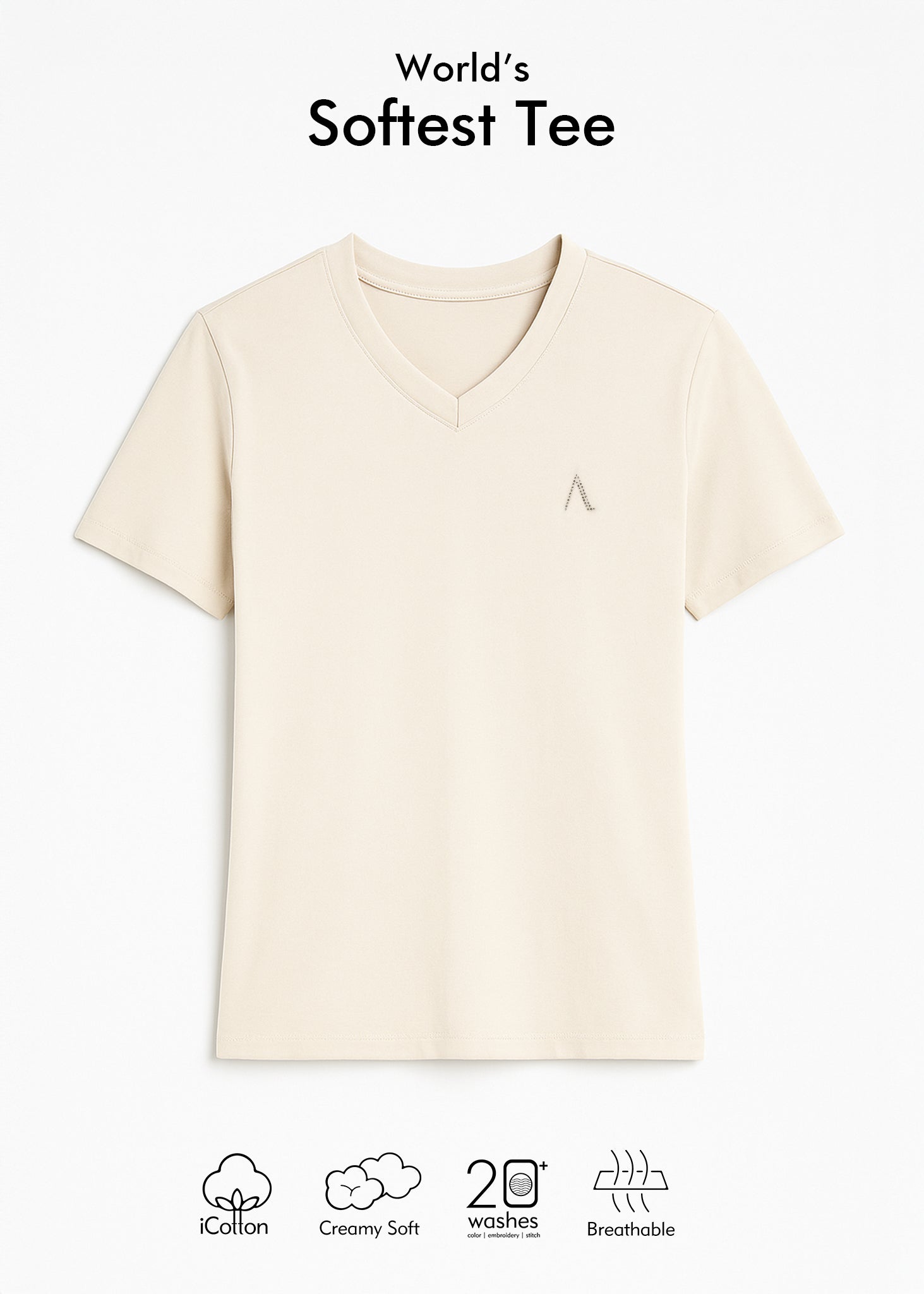 ALONGE Cloud Soft Vee Neck Tee