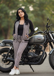 Houndstooth iCotton Zipper Jackets