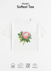 iCotton Printed Oversized Crop Tee