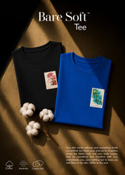 Bloom iCotton Oversized Tee in Black & Sapphire