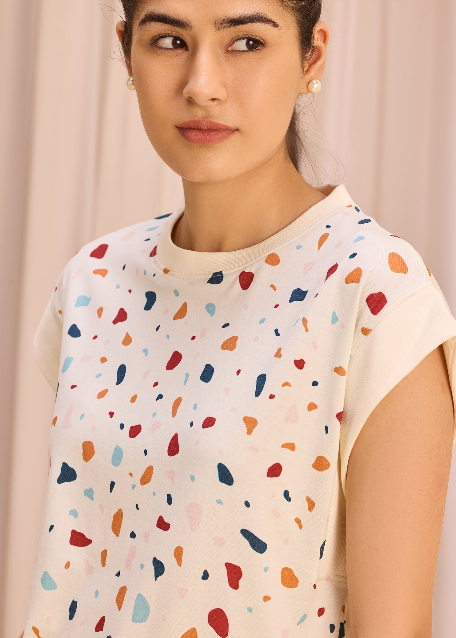 Soft Terrazzo Boxy Muscle Tee