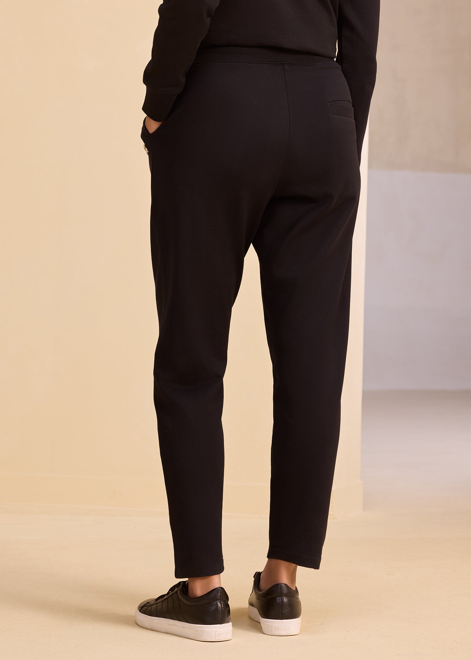 Stunning Signature Sweatshirt + Elevated Rhinestone Tapered Pants