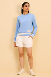On the Go Shorts + Yarn Dyed Rib Sweatshirt