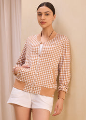 Houndstooth Zipper Jackets