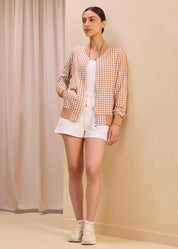 Houndstooth Zipper Jackets