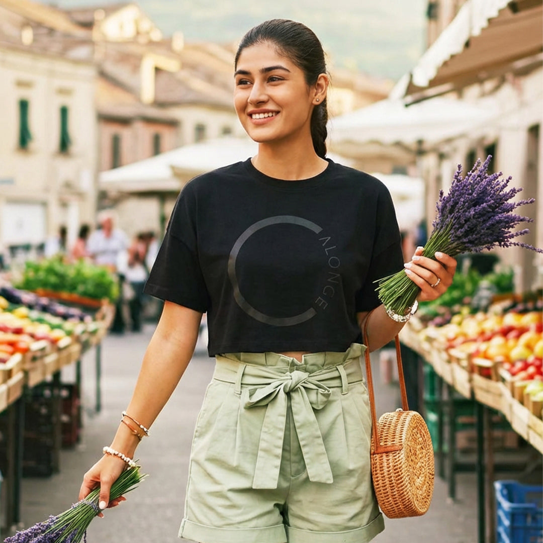 iCotton Signature Oversized Crop Tee