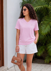iCotton Signature Vee Neck Tee