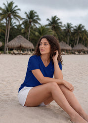 iCotton Signature Vee Neck Tee